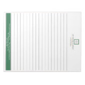 モダンミニマル縁どグ緑ロゴ事業 ノートパッド (正面)