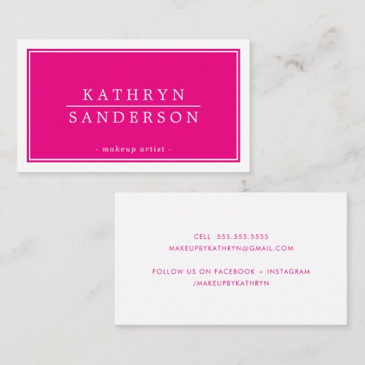 モダンミニマル縁どスタイリッシュ濃淡白型 名刺 (正面/裏面)