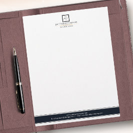 モダンミニマル縁どブラックビジネスロゴ レターヘッド