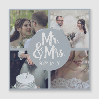 モダンミニマル縁ど白結婚コラージュ