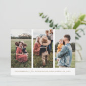 モダンミニマル縦3枚の写真を使ったホリデーカード シーズンカード (スタンド正面)