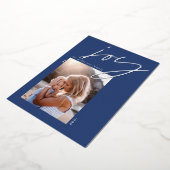 モダンミニマル脚本joy 1フォトブルーエレガント1 箔シーズンカード (回転した状態)