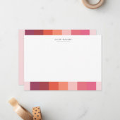 モダンミニマル色ブロック文房具ノートカード ノートカード (正面/裏面インサイチュ)