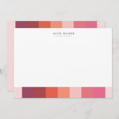 モダンミニマル色ブロック文房具ノートカード ノートカード (正面/裏面)