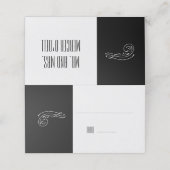 モダンミニマル色ブロック黒/白結婚色 プレイスカード (外部開封)