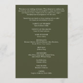 モダンミニマル葉フレーム結婚オリーブグリーン プログラム (裏面)