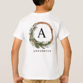 モダンミニマル葉リース Tシャツ (裏面)