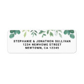 モダンミニマル葉差出人住所 ラベル (正面)