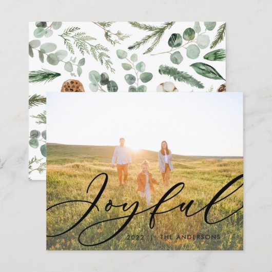 モダンミニマル葉1枚のフォトスクリプトエレガント (正面/裏面)