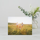 モダンミニマル葉1枚の写真エレガント箔 箔シーズンポストカード (立ち正面)