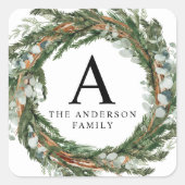 モダンミニマル葉 スクエアシール (正面)