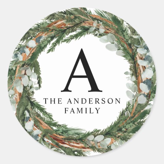 モダンミニマル葉 ラウンドシール (正面)