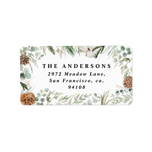 モダンミニマル葉 ラベル (正面)