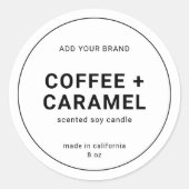 モダンミニマル薄い黒縁ど製品ラベル ラウンドシール (正面)