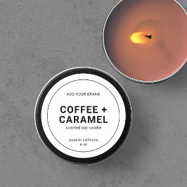 モダンミニマル薄い黒縁ど製品ラベル ラウンドシール