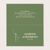 モダンミニマル裁縫針ロゴ緑カスタム色 名刺 (外部フラット)