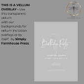 モダンミニマル誕生日 ベラム紙招待状