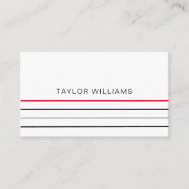 モダンミニマル赤線プロフェッショナル 名刺