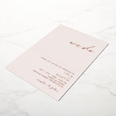 モダンミニマル赤面バラ金ゴールド結婚 箔招待状 (回転した状態)