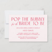 モダンミニマル赤面ピンク&マゼンタブライダルシャワー 招待状 (正面)