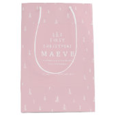 モダンミニマル赤面初めてのクリスマス ミディアムペーパーバッグ (正面)