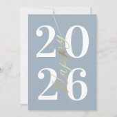 モダンミニマル赤面金ゴールドハッピーニューイヤービジネス シーズンカード (正面)