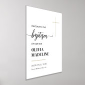 モダンミニマル金ゴールドクロスバプテスマ歓迎サイン 箔ポスター (レイダウン)