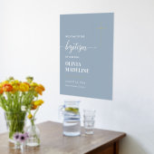 モダンミニマル金ゴールドクロスバプテスマ歓迎サイン 箔ポスター (レイダウン (キッチン))