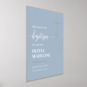 モダンミニマル金ゴールドクロスバプテスマ歓迎サイン 箔ポスター (レイダウン)