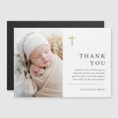 モダンミニマル金ゴールドクロス写真バプテスマ (正面/裏面)