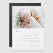 モダンミニマル金ゴールドクロス写真バプテスマ (正面/裏面)