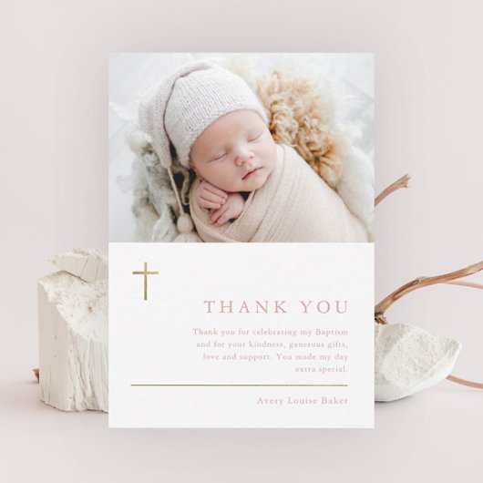 モダンミニマル金ゴールドクロス写真バプテスマ