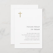 モダンミニマル金ゴールドクロス洗礼式エンクロージャカード エンクロージャーカード (正面/裏面)