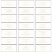 モダンミニマル金ゴールドフォント結婚のゲストアドレス シール (正面)