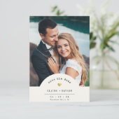 モダンミニマル金ゴールド写真結婚の セーブザデート (スタンド正面)