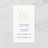 モダンミニマル金ゴールド幾何学六角モノグラム 名刺 (裏面)