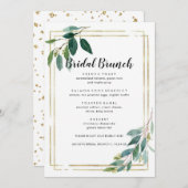 モダンミニマル金ゴールド葉ブライダルブランチ メニュー (正面/裏面)