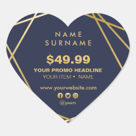 モダンミニマル金ゴールド販促マーケティング価格 ハートシール