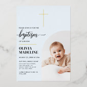 モダンミニマル金ゴールド 箔招待状 (正面)