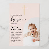 モダンミニマル金ゴールド 箔招待状 (正面)