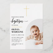 モダンミニマル金ゴールド 箔招待状 (正面)