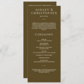 モダンミニマル金結婚銅製 プログラム (正面/裏面)