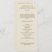 モダンミニマル銅・金ゴールド結婚式 プログラム (正面/裏面)