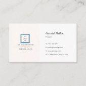 モダンミニマル青縁どロ企業のゴ 名刺 (裏面)