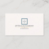 モダンミニマル青縁どロ企業のゴ 名刺 (正面)