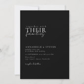 モダンミニマル黒と白結婚の 招待状 (正面)