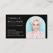 モダンミニマル黒アーチ写真枠 名刺 (正面)