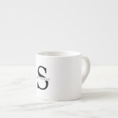 モダンミニマル黒パーソナライズされた名 エスプレッソカップ (正面右)