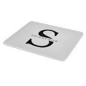 モダンミニマル黒パーソナライズされた名 カッティングボード (角)