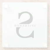 モダンミニマル黒パーソナライズされた名 ガラスコースター (裏面)